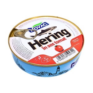 Conserva rotunda de peste hering in sos tomat Novac 160 g - Img 2
