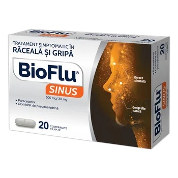 Bioflu Sinus 500 mg/30 mg, 20 comprimate filmate, Biofarm