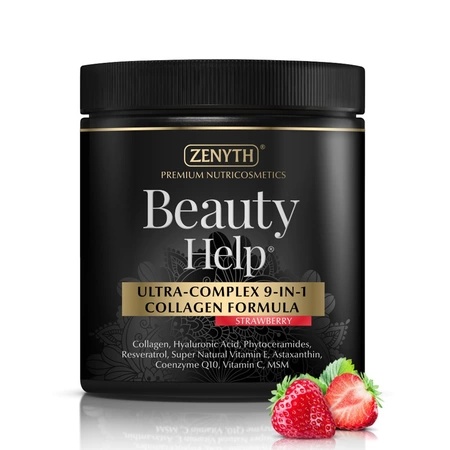 Beauty Help Ultra-Complex 9-in-1 Collagen Formula cu aroma de capsuni, 300g, Zenyth