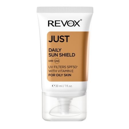 Crema cu protectie solara pentru ten gras SPF 50+ Daily Sun Shield Just, 30 ml, Revox
