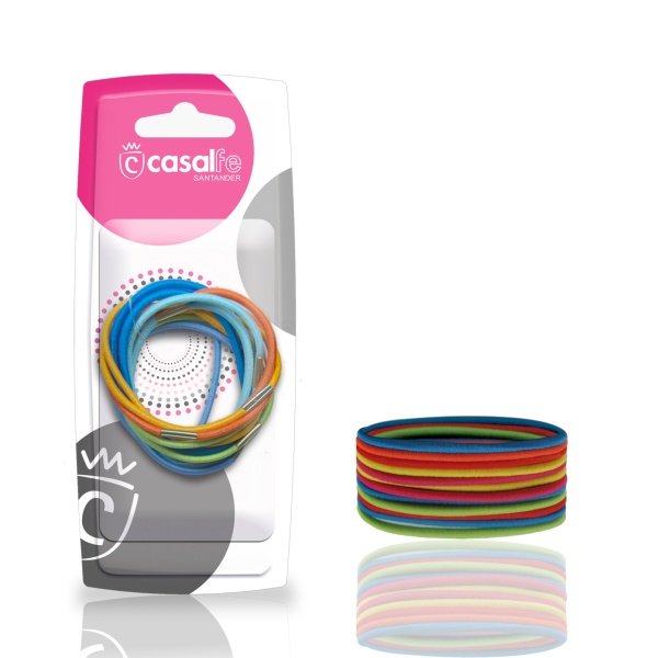 Elastice par colorate inguste 712, 12 bucati, Casalfe