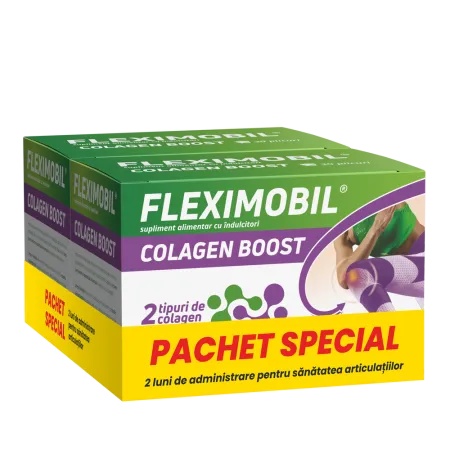 Pachet Fleximobil Colagen Boost, 2 x 30 plicuri, Fiterman