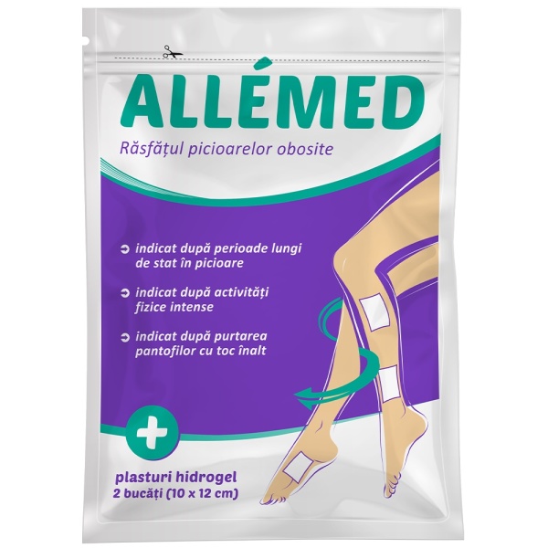 Plasturi hidrogel pentru picioare obosite Allemed, 2 bucati, Fiterman