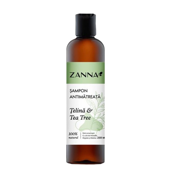 Sampon antimatreata cu extract de telina si tea tree, 250 ml, Zanna