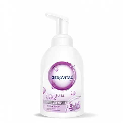 Sapun lichid spuma Pure & Soft cu Rodie, 300ml, 1445, Gerovital