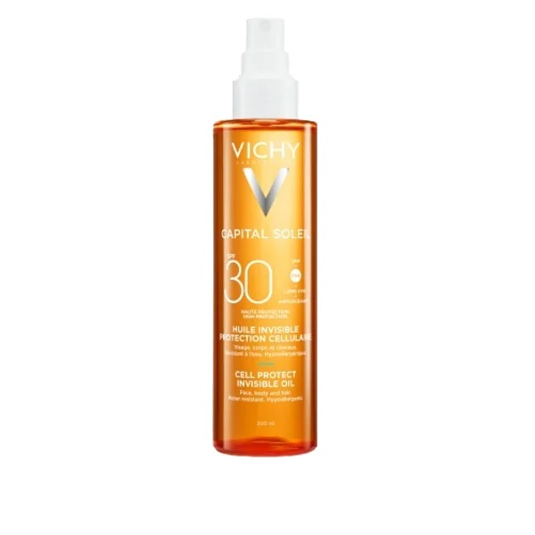 Ulei invizibil cu squalan, vitamina E si SPF30 Capital Soleil, 200 ml, Vichy