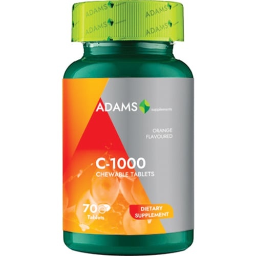 Vitamina C 1000, 70 tablete masticabile, Adams