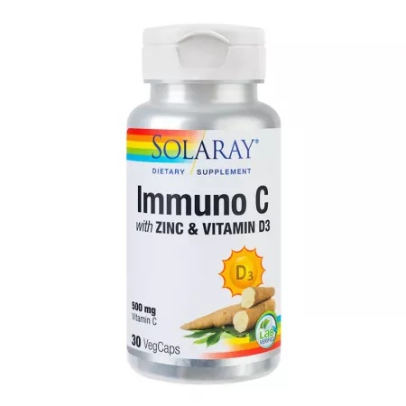 Zinc si Vitamina D3 Immuno C Solaray, 30 capsule, Secom