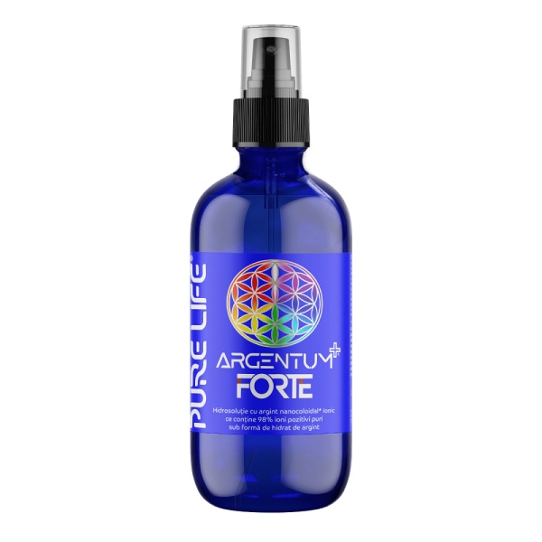 Argint nanocoloidal Argentum+ Concentrat, 35 ppm, 120 ml, Pure Life