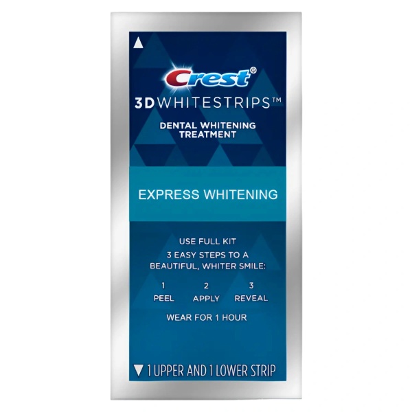 Benzi tratament pentru albirea dintilor 3D White 1 Hour Express, 1 plic, Crest