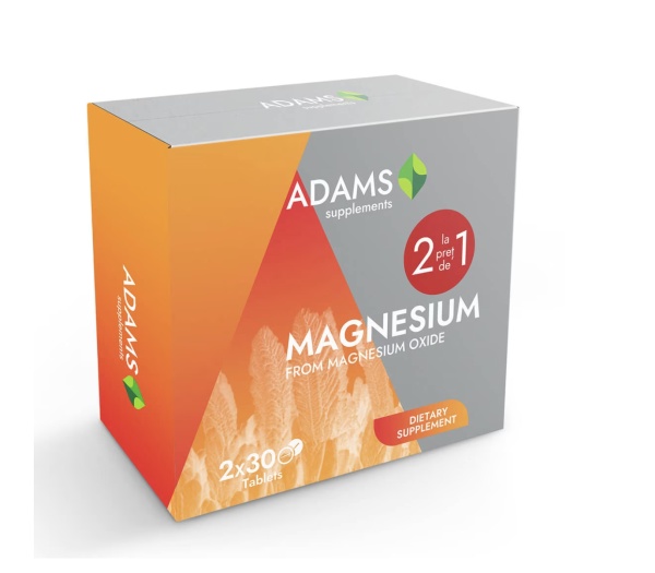 Pachet Magneziu B6, 30+30 tablete, Adams