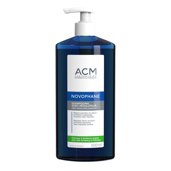 Sampon seboreglator pentru par cu tendinta de ingrasare Novophane, 500 ml, Acm