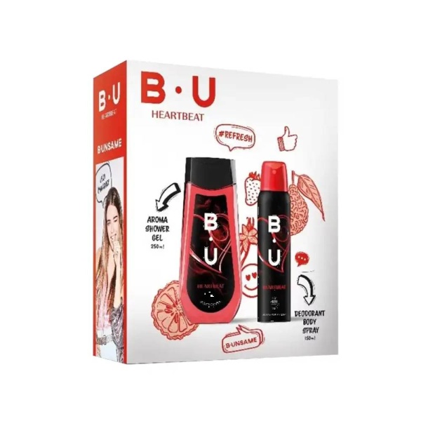 Set cadou Heartbeat Deo 150 ml + Gel duș 250 ml, BU