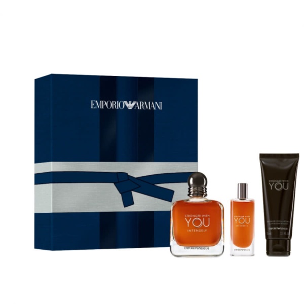 Set Stronger With You Apa de toaleta 100 ml + Mini apa de toaleta 15 ml + gel de dus 75 ml, Armani