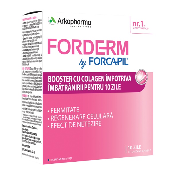 Booster cu colagen Forcapil Forderm, 10 fiole, Arkopharma