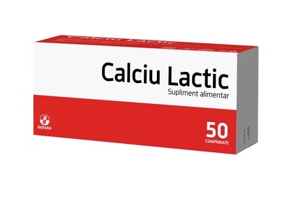 Calciu Lactic, 50 comprimate, Biofarm