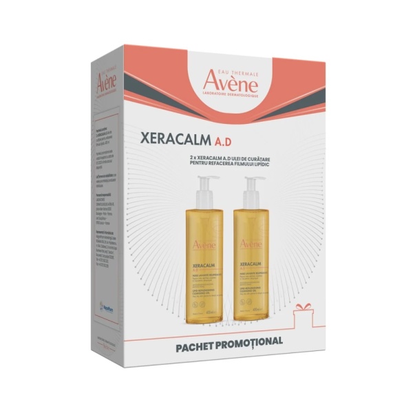 Pachet Ulei de curatare XeraCalm AD, 400ml, 2 bucati, Avene