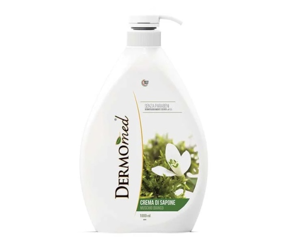 Sapun lichid cu pompa, Mosc Alb, 1000 ml, Dermomed