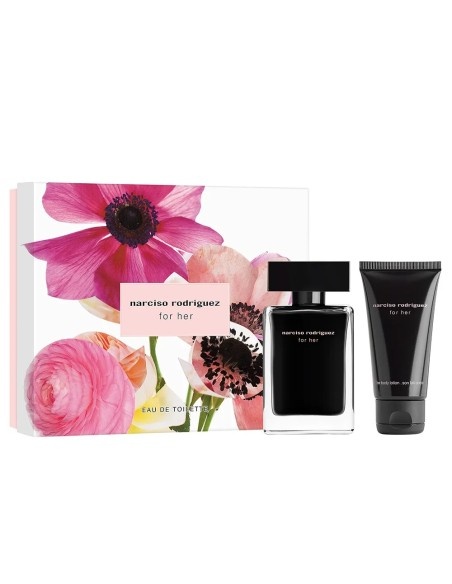 Set parfum pentru femei For Her, apa de toaleta 50 ml + lotiune de corp 50 ml, Narciso Rodriguez
