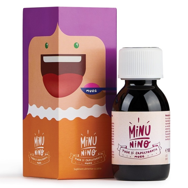 Sirop Tuse si Expectoratie cu aroma de mure Minunino, 100ml, Medimow