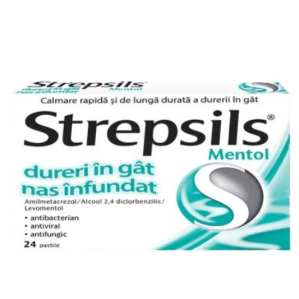 Strepsils mentol, 24 pastile, Reckitt Benckiser