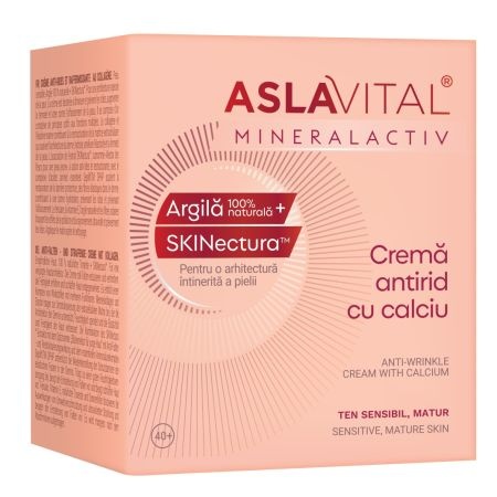 Crema antirid cu calciu Mineralactiv, 50 ml, Aslavital