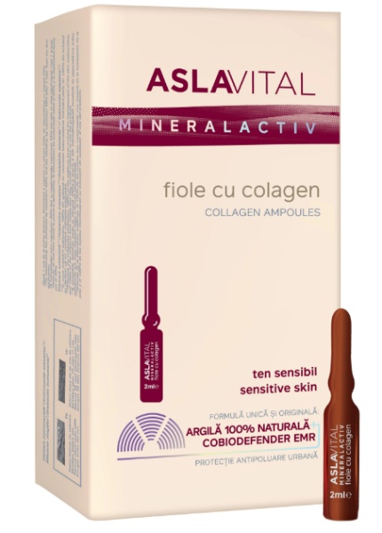Fiole cu colagen Mineralactiv, 10 fiole x 2 ml, AslaVital