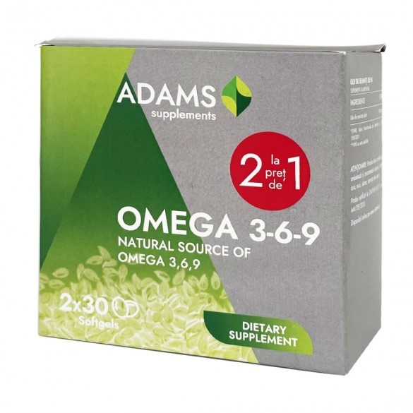 Pachet Omega 3-6-9, 30+30 capsule moi, Adams