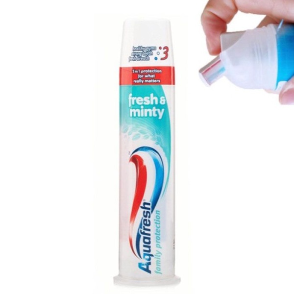Pasta de dinti fresh minty cu pompa, 100 ml, Aquafresh