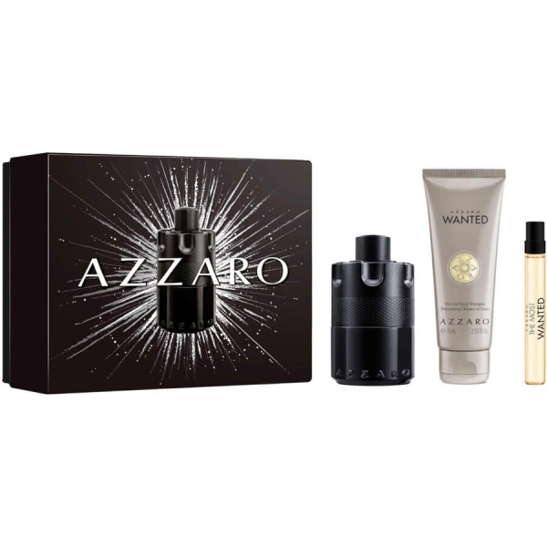 SetThe Most Wanted Intense Apa de parfum 100 ml + Apa de parfum 10 ml + Gel de Dus 75 ml, Azzaro