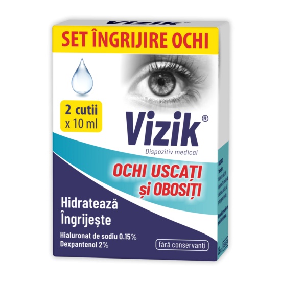 Vizik Ochi Uscati și Obositi, 2 x 10 ml, Zdrovit