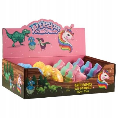Bombă de baie unicorn sau ou de dinozaur, 1 x 100 g, Aurora
