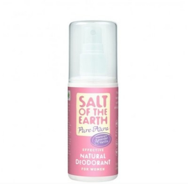 Deodorant vegan spray cu lavanda si vanilie Pure Aura, 100 ml, Salt Of The Earth