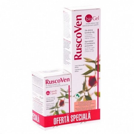 Pachet Ruscoven plus, 50 capsule + Ruscoven gel bio, 100 ml, Aboca