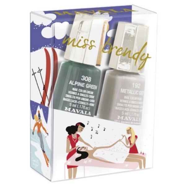 Set Lac de unghii Miss Trendy Alpine, 2x5 ml, Mavala
