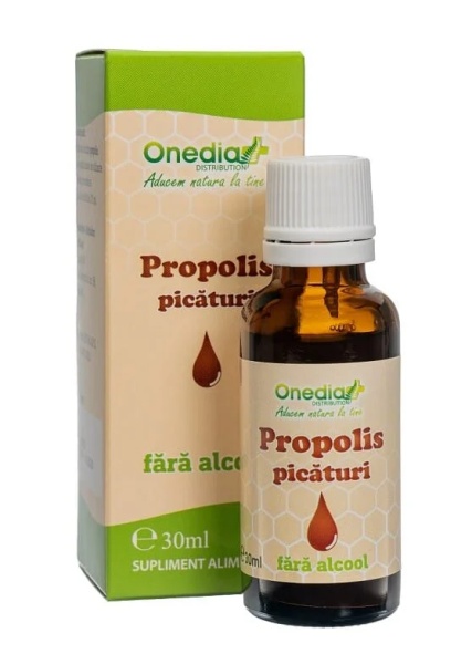 Tinctura de propolis fara alcool, 30 ml, Onedia