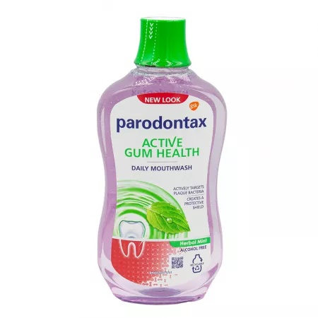 Apa de gura fara alcool Active Gum Health Herbal Mint Parodontax, 500 ml, Gsk