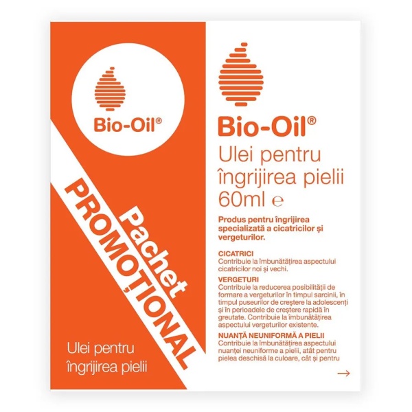 Bio-Oil Ulei, 60ml 1+1-50% reducere la al doilea