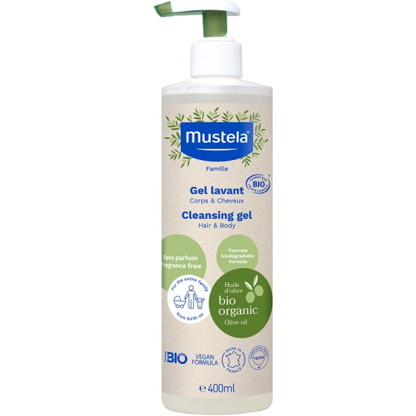 Gel de curatare bio pentru par si corp, 400ml, Mustela