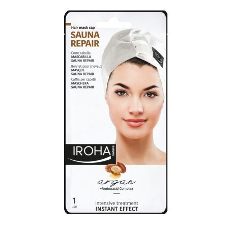 Masca-turban cu efect reparator pentru par cu ulei de argan si aminoacizi, 40 g, Iroha