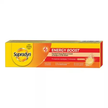 Multivitamine si minerale Supradyn Energy Boost, 15 comprimate efervescente, Bayer