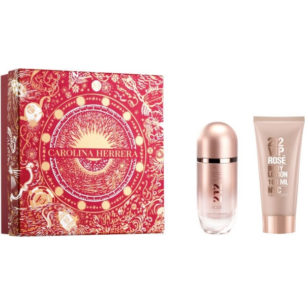 Set 212 VIP Rose: Apa de parfum, 80 ml + Lotiune de corp 100 ml, Carolina Herrera