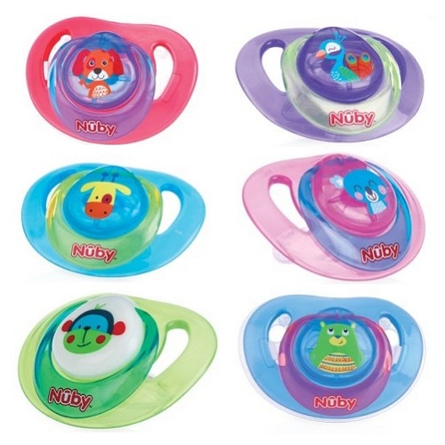 Suzeta cu tetină ortodontică din silicon + capac igienic, 6–36 luni, Nuby
