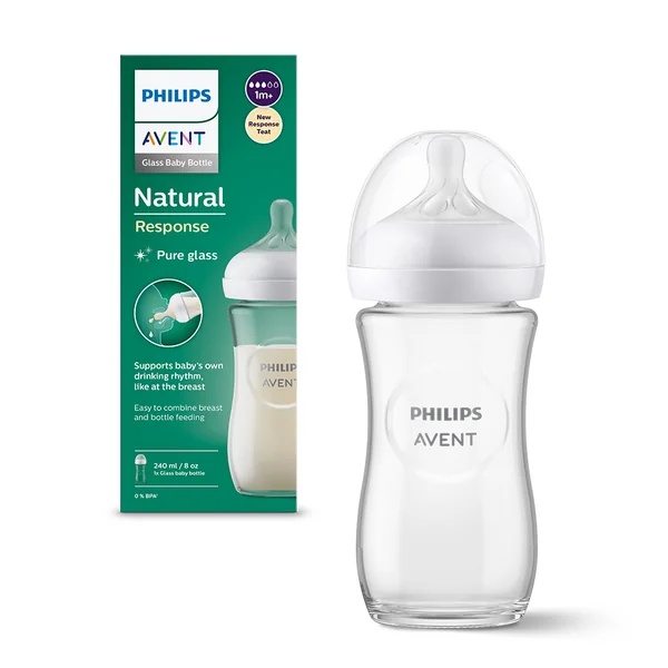 Biberon din sticla Natural Response +1luna, 260ml, SCY933/01, Philips Avent