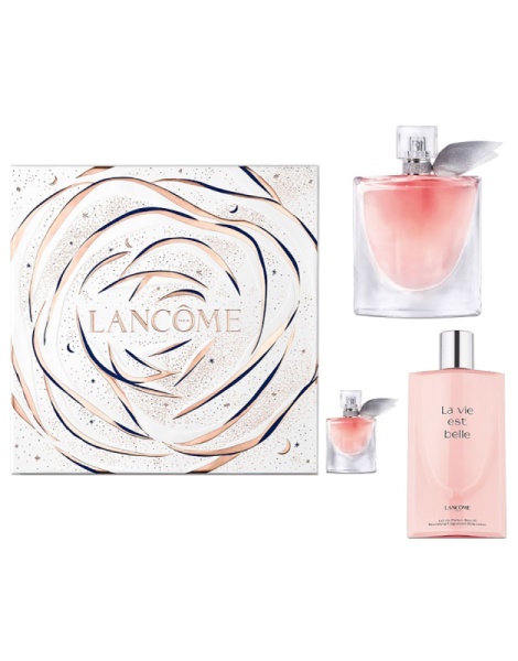 La Vie Est Belle Set Cadou Apa de parfum 100 ml + loiune de Corp 200 ml + Miniapă de Parfum 4 ml, Lancome