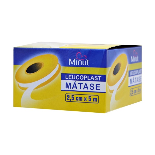 Leucoplast matase 2,5 cm x 5 m, 1 bucata, Minut