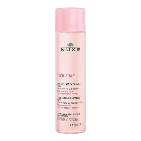 Apa micelara calmanta pentru fata si ochi 3 in 1 Very Rose, 200ml, NUXE