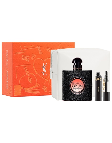 Black Opium Set Cadou pentru Femei, Apa de toaleta 50 ml + Mascara + Pouch, Yves Saint Laurent