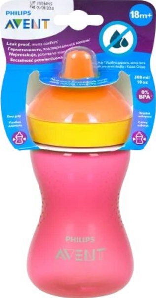 Cana cu tetina de formare dura, Roz 18luni+ SCF804/04, 300 ml, Philips Avent