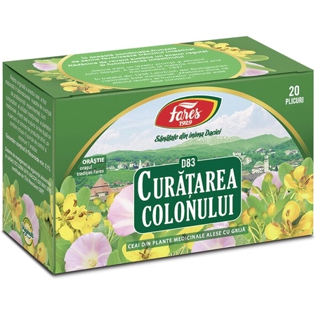 Ceai curatarea colonului D83, 20 plicuri, Fares